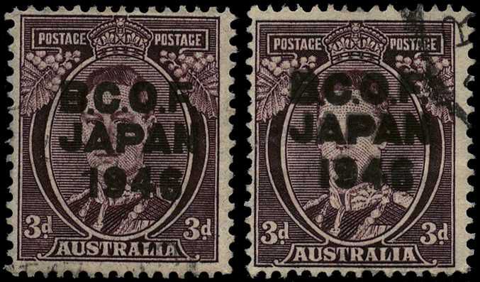 B.C.O.F. 1946 3d purple-brown with...