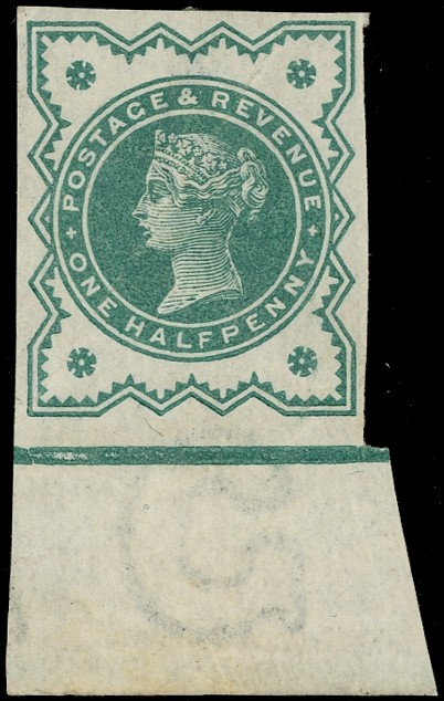 Great Britain 1900 ½d blue-green imperf lpog SG 213a 