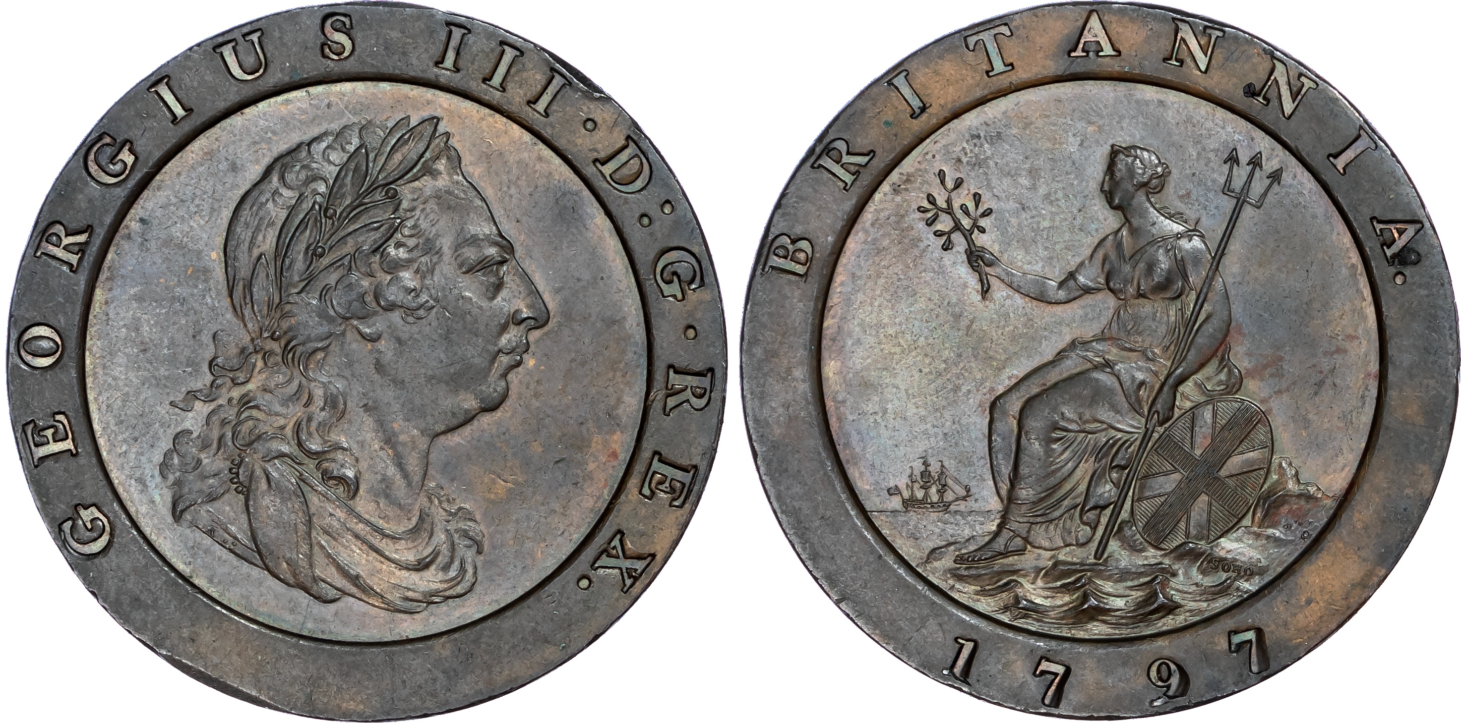 George III (1760-1820), 'Cartwheel' Twopence’, 1797