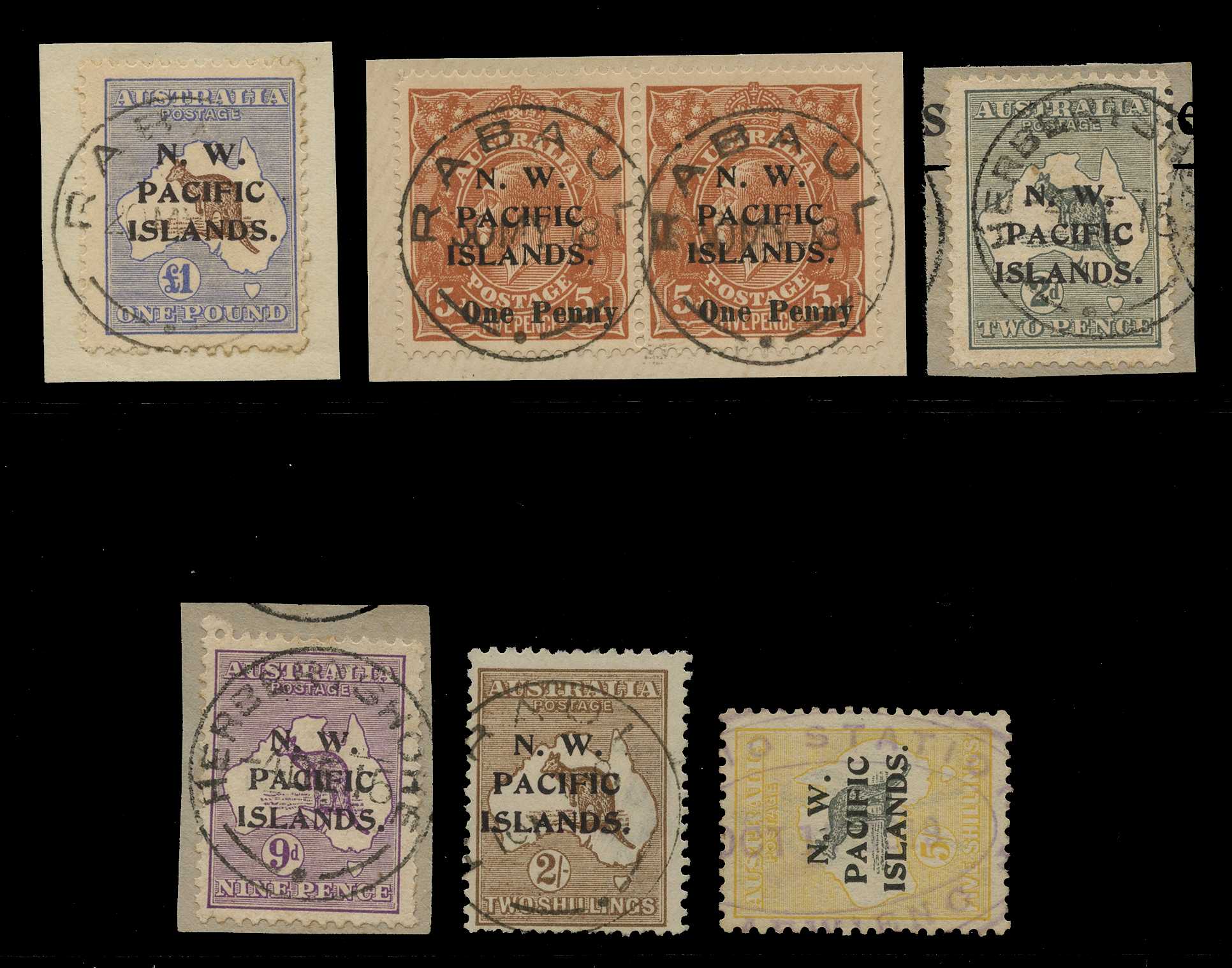 1916 £1 chocolate and dull blue overprint Type...