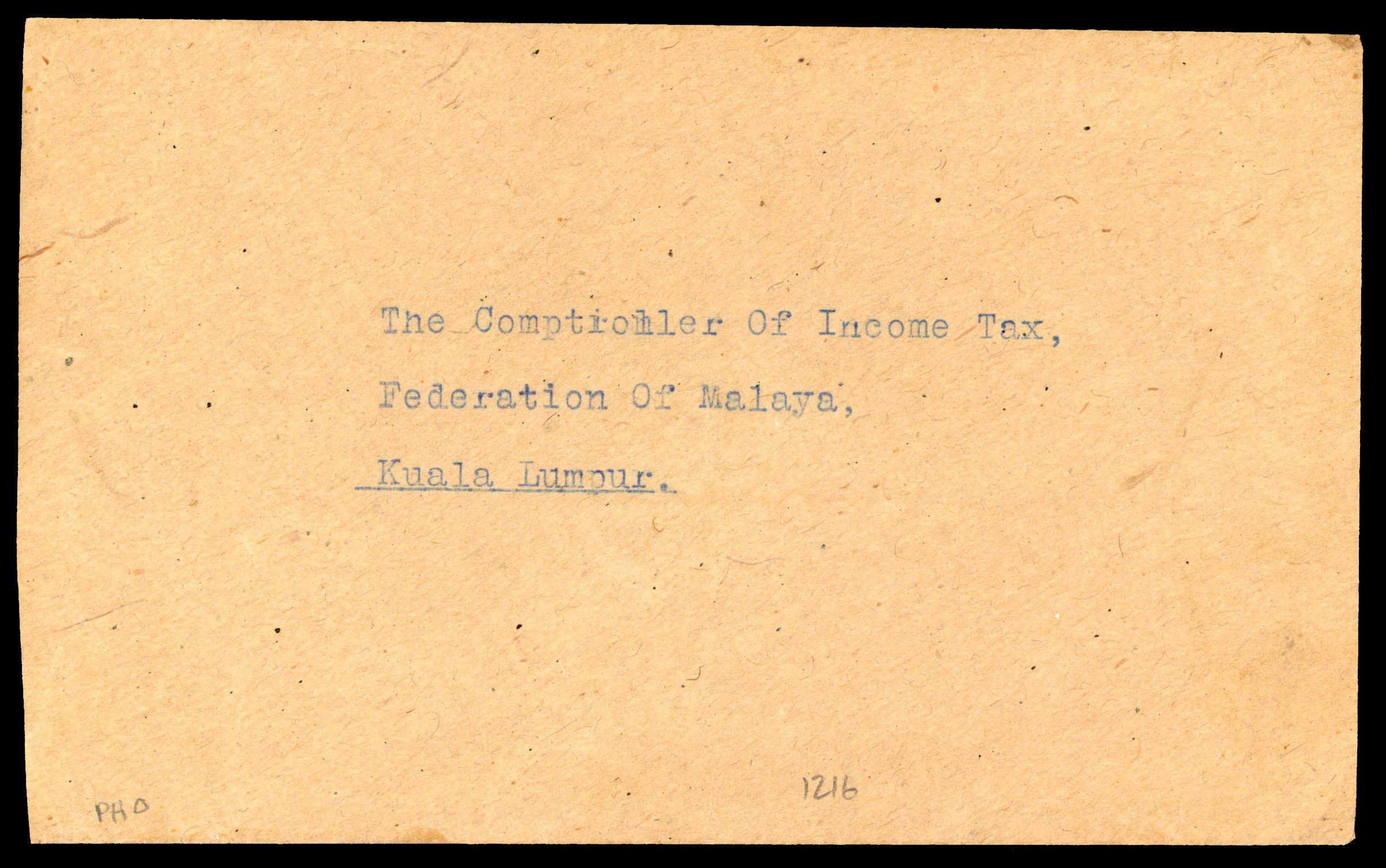 MALAYA-BMA 1948 10c purple on reverse of cover to Kuala Lumpur tied by neat “JEMALUANG/9 SEP 48” s/r