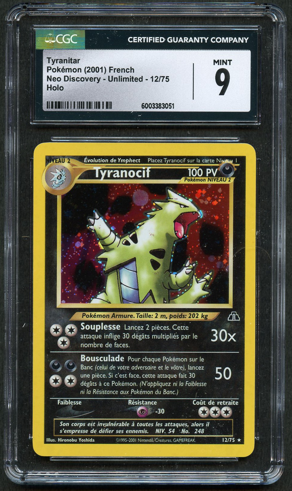 CGC 9 Tyranitar - Neo Discovery FRENCH - [Tyranocif]