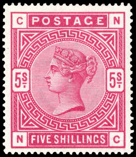 GB 1883-4 5s crimson on white paper SG 181 mint