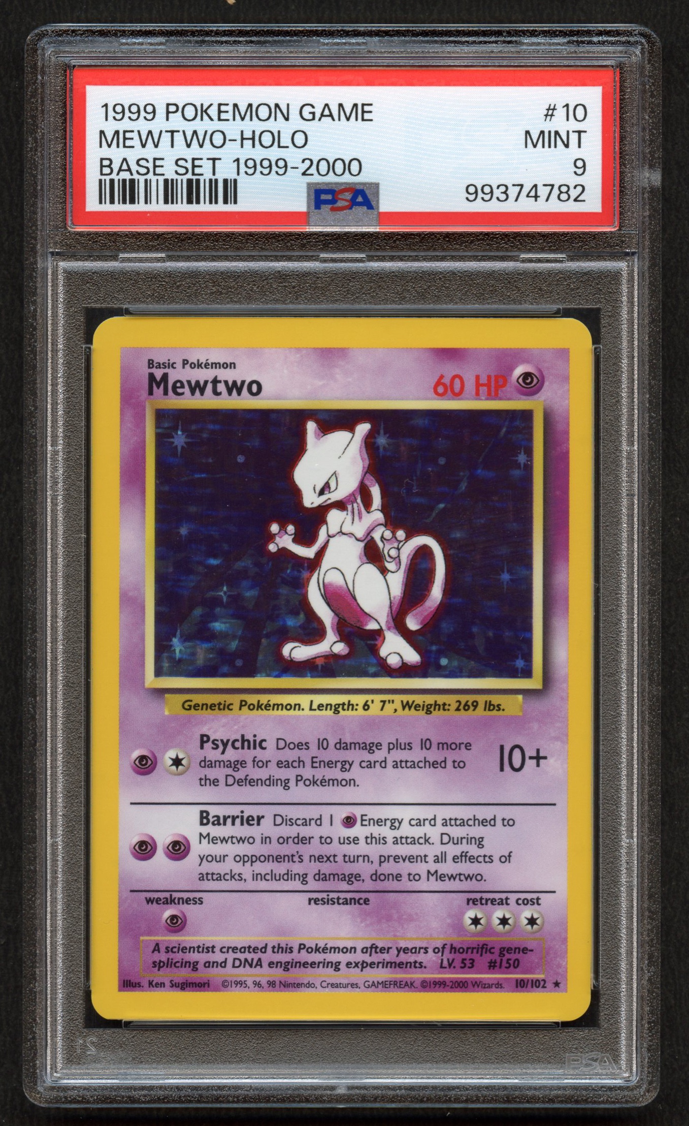PSA 9 Mewtwo - Base Set 4th Print - 1999-2000