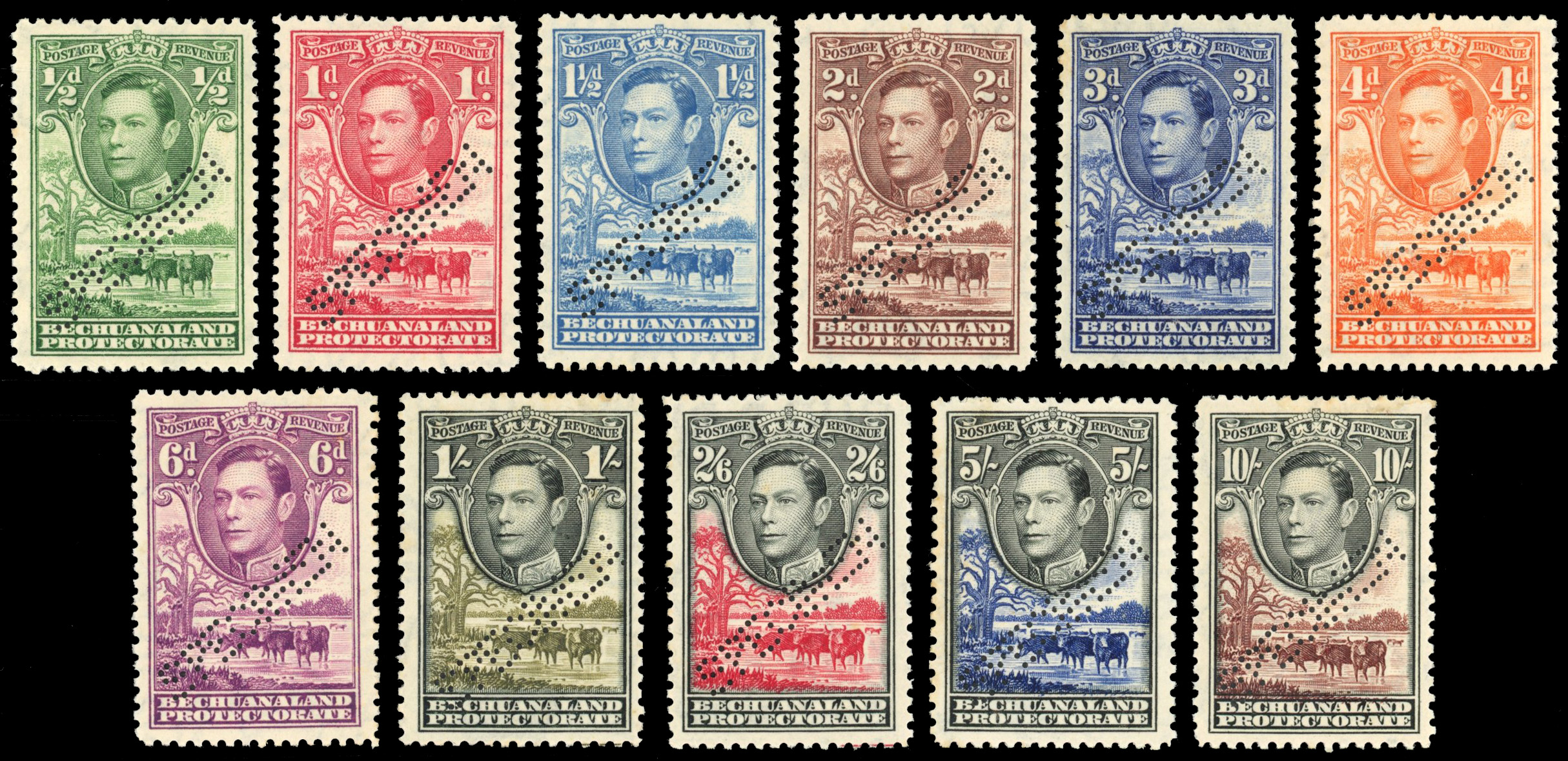 Bechuanaland SG 118s-128s Specimens