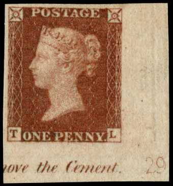 1841 1d Red brown Pl.29. Superb unused...