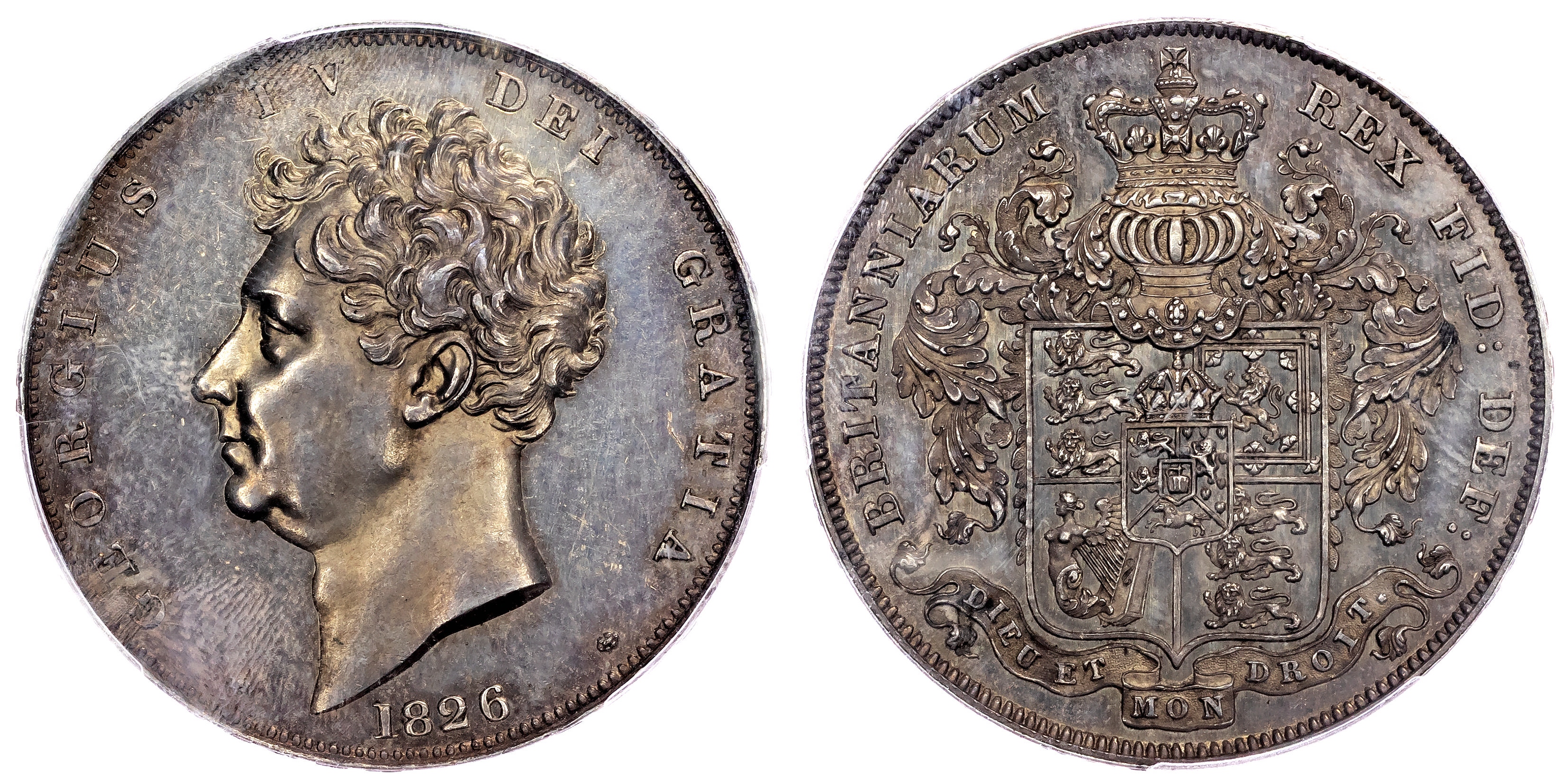 George IV (1820-1830), AR Proof Crown, 1826 SEPTIMO. PCGS PR63