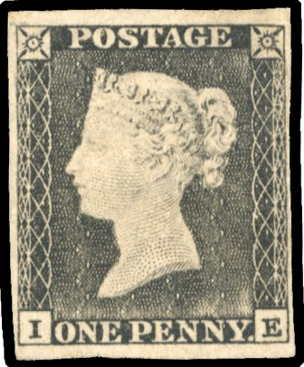 1d black Plate 1a worn plate mint SG 3 