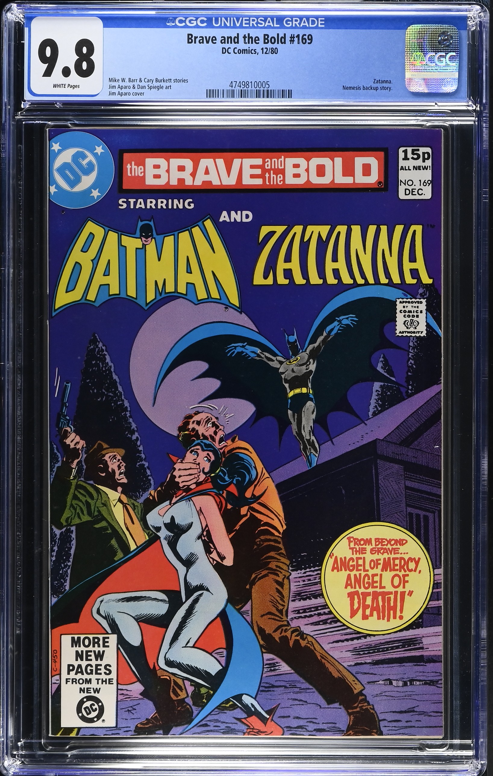 Brave and the Bold #169 CGC 9.8 Highest on the Census (DC Comics, 1980) White Pages