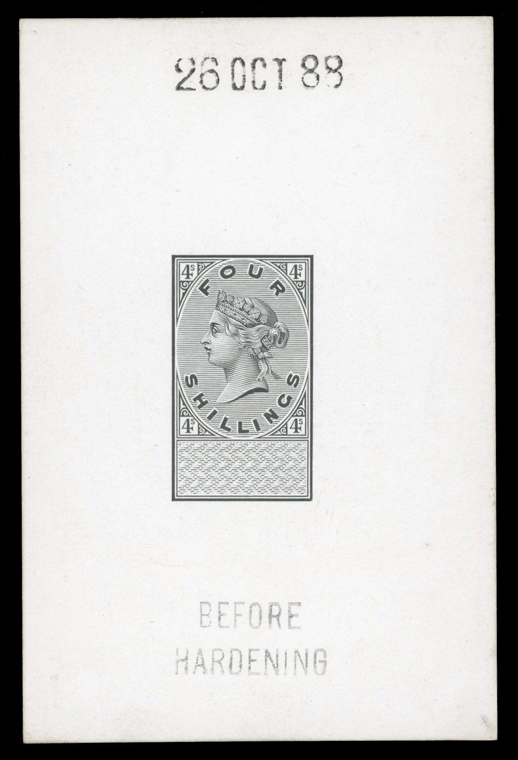 GB Unappropriated Dies 1888 DLR 4/- Die Proof