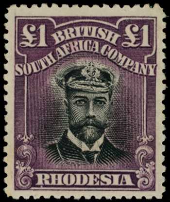 1913-7 £1 Head Die II, perf 15. Large part...