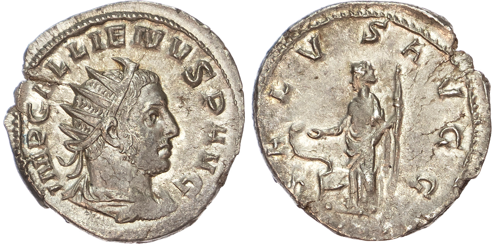 Gallienus (AD 253-268) AR Antoninianus, Viminacium, AD 254-255, 3.64g. 