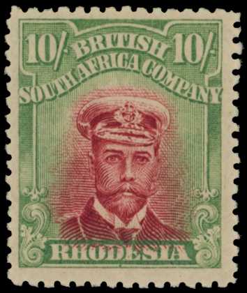 1917-20 10/- Head Die IIIA, perf 14. Large...