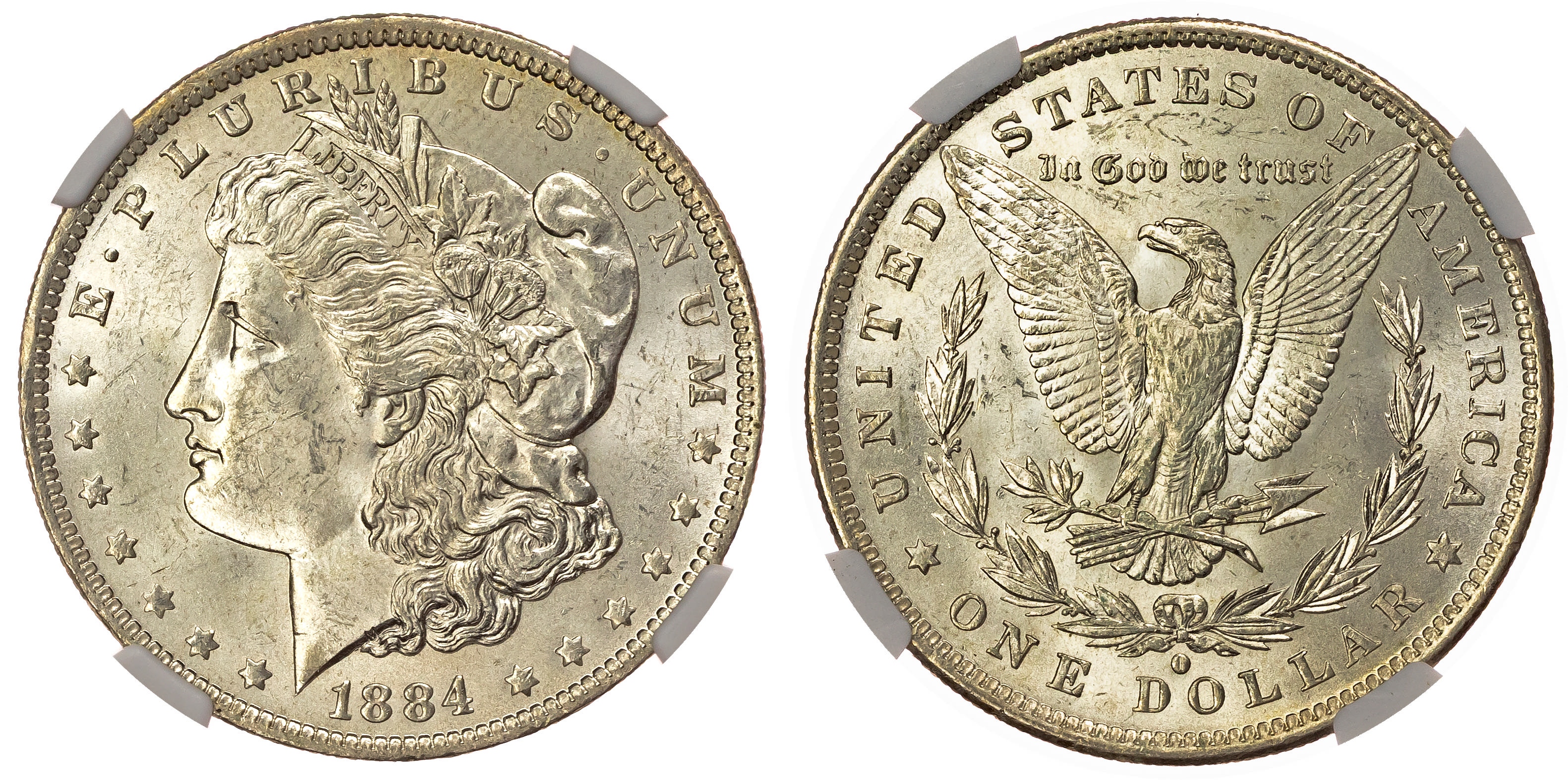 USA, silver Morgan Dollar, 1884, New Orleans - MS 63