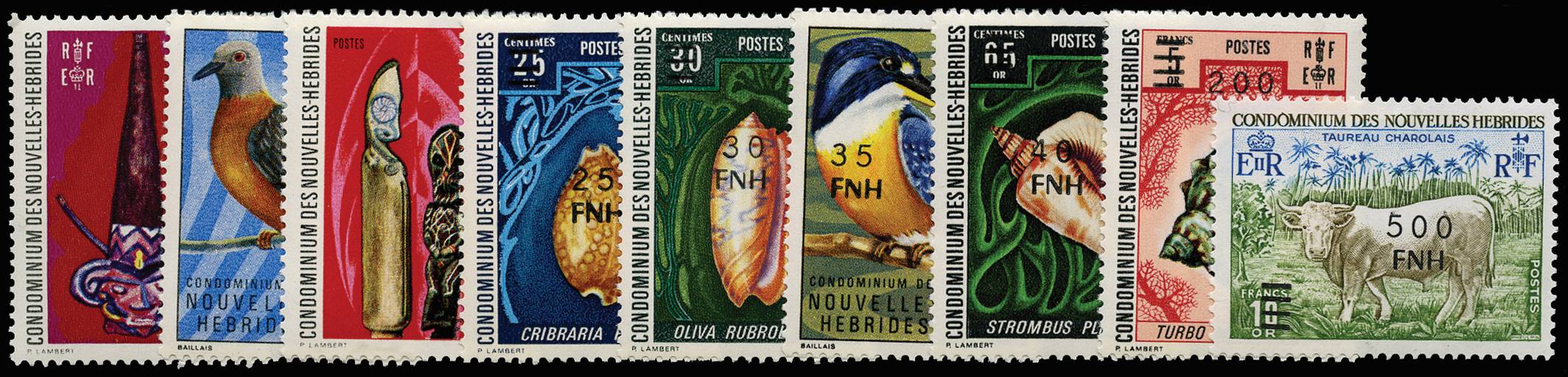 NEW HEBRIDES FRENCH SG F247/55 1977-78 SET OF 9 U/M