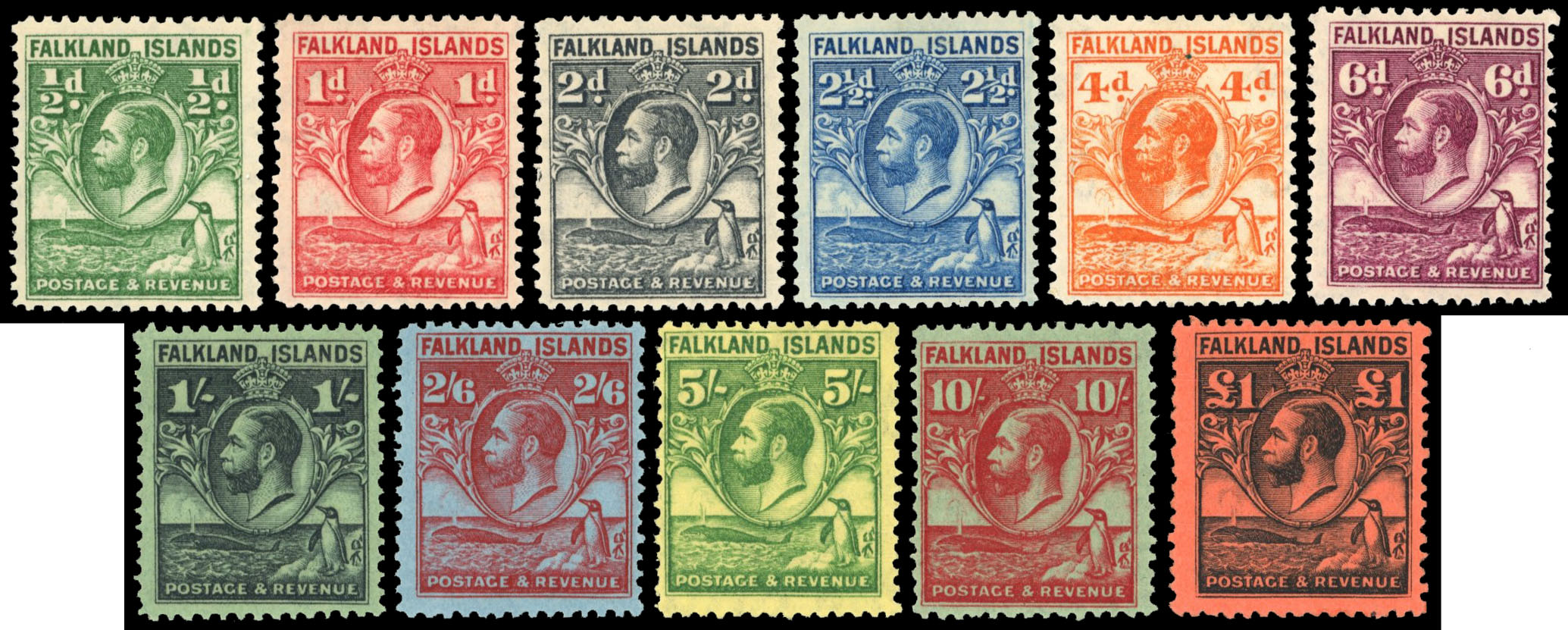 † Falkland Islands SG 116-126 1929 set mint