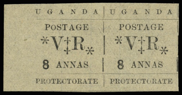 1896 (7 Nov) Typeset 8a black, horizontal pair...