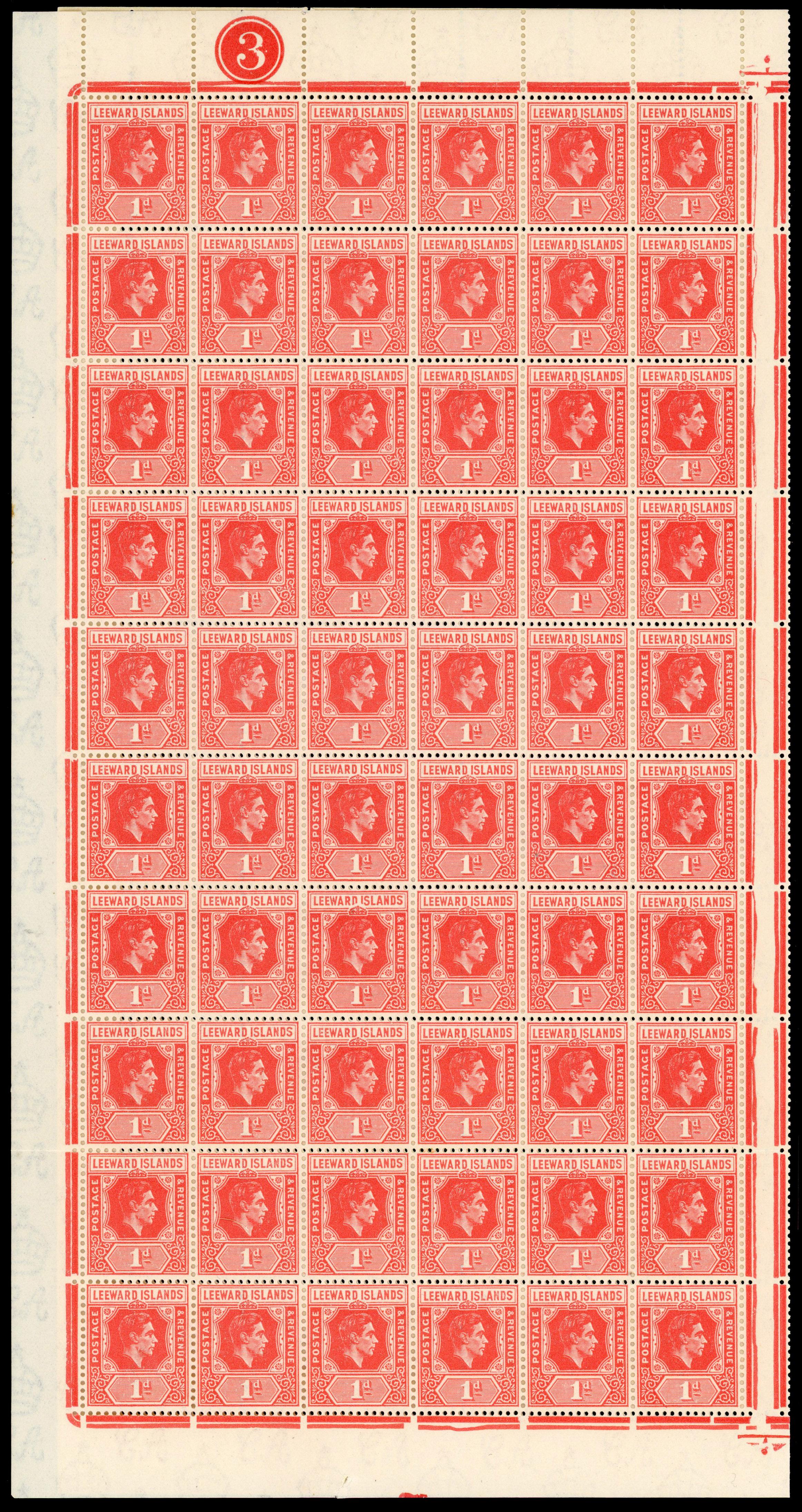 Leeward Islands SG 99a, 100a panes mint