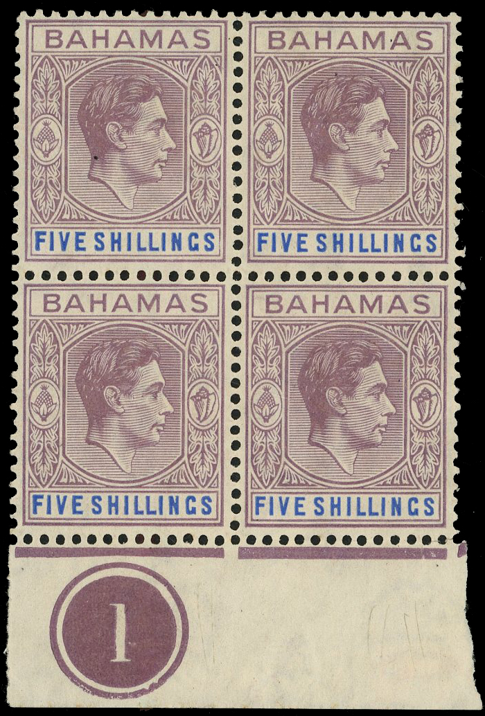 Bahamas SG 156 Plate block mint