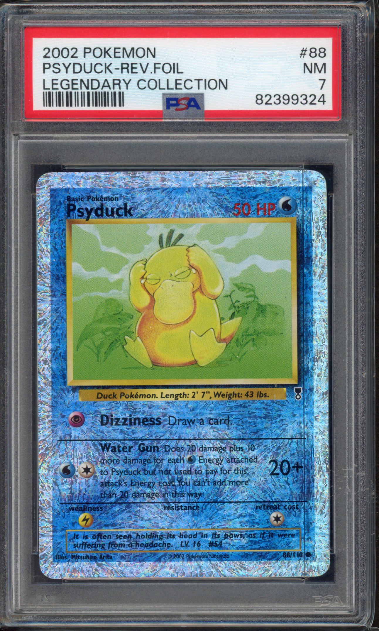 Pokemon TCG - PSA 7 Psyduck Reverse Foil - Legendary Collection
