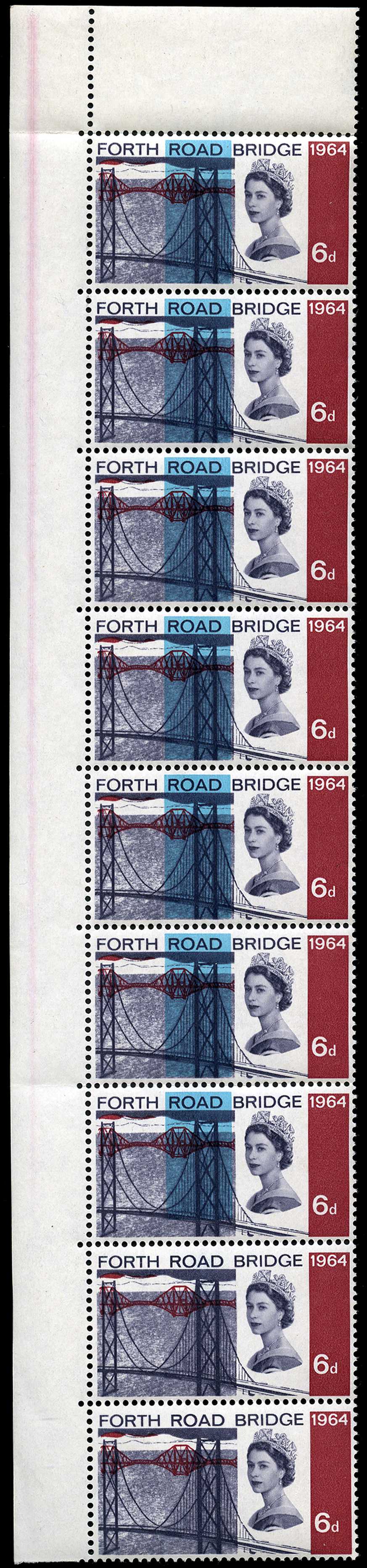 1964 Forth Road Bridge 6d, vertical strip of...