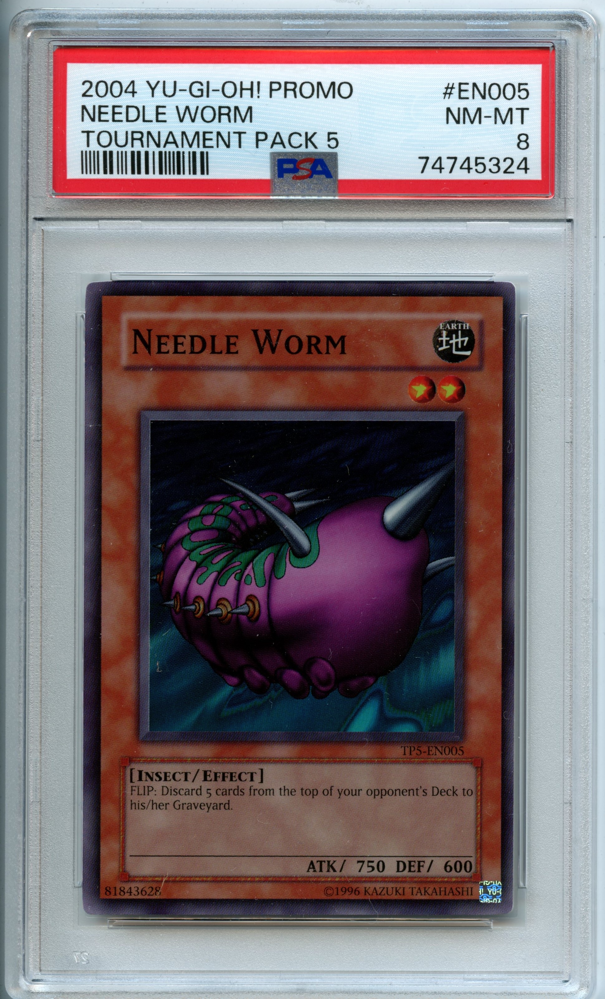 Yu-Gi-Oh! - Needle Worm  - Tournament Pack 5 - PSA 8 