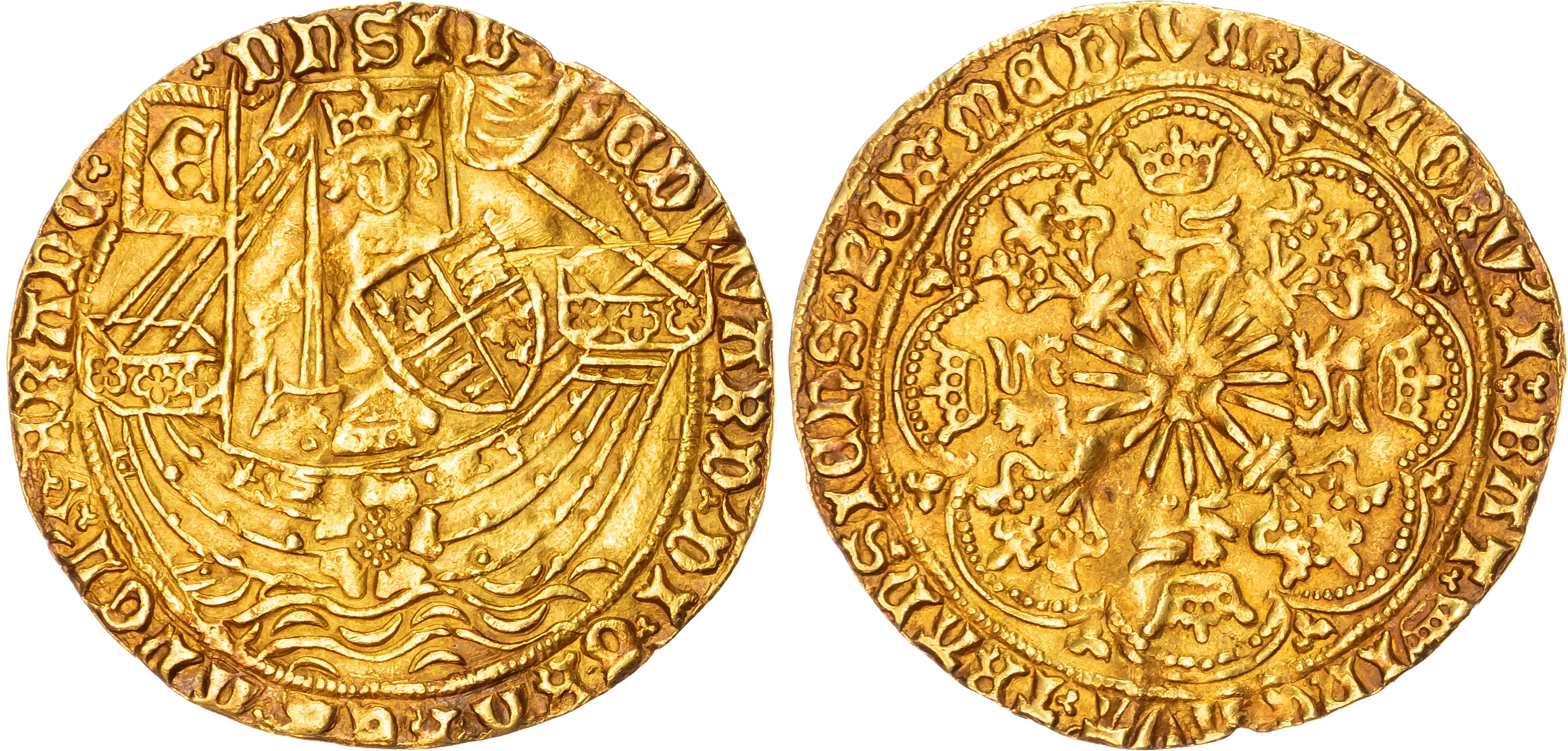 Edward IV (First Reign, 1461-1470), Light Coinage (1464-1470), AV Ryal, London mint.