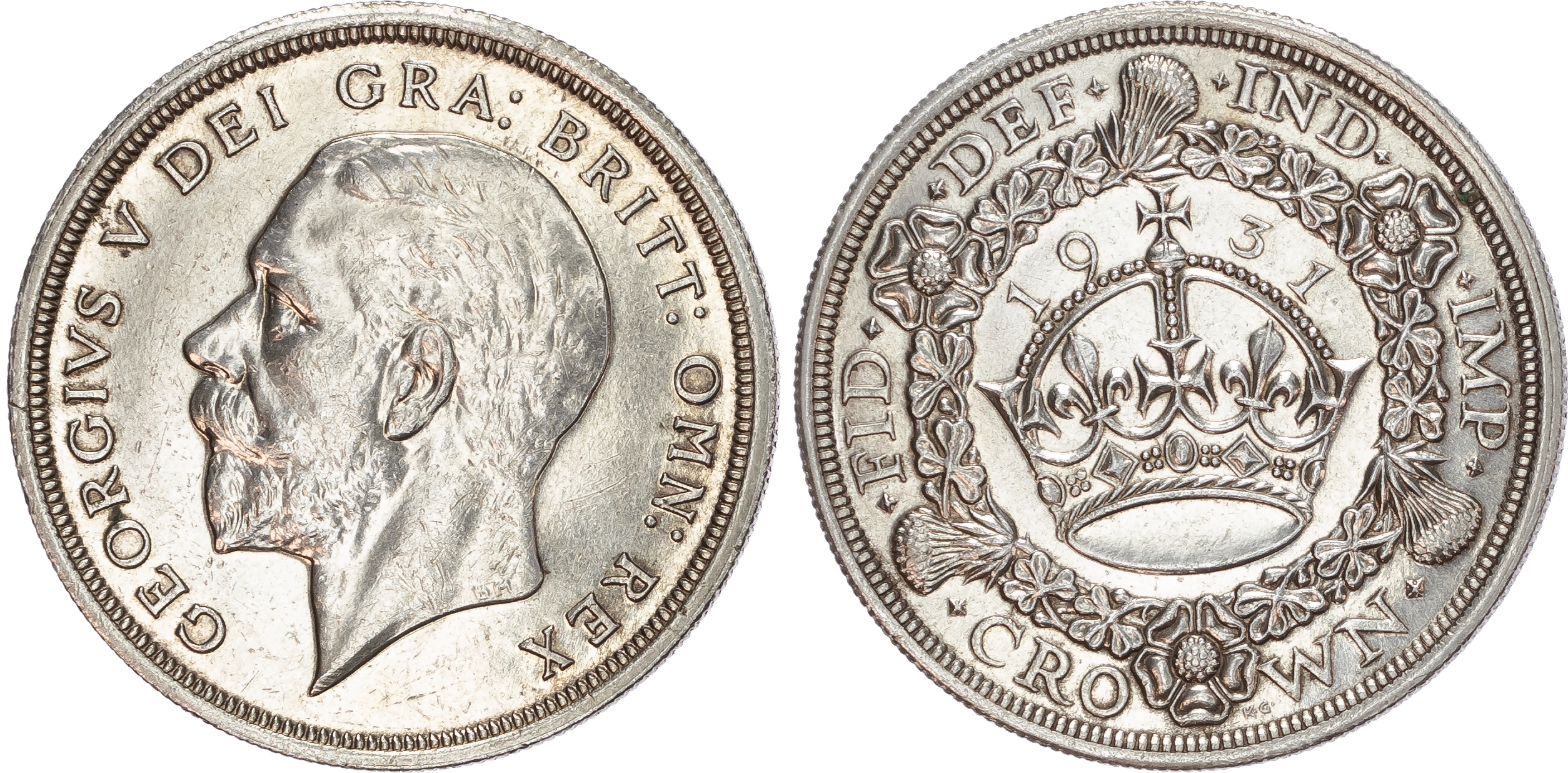 George V (1910-1936), Crown, 1931, wreath type.