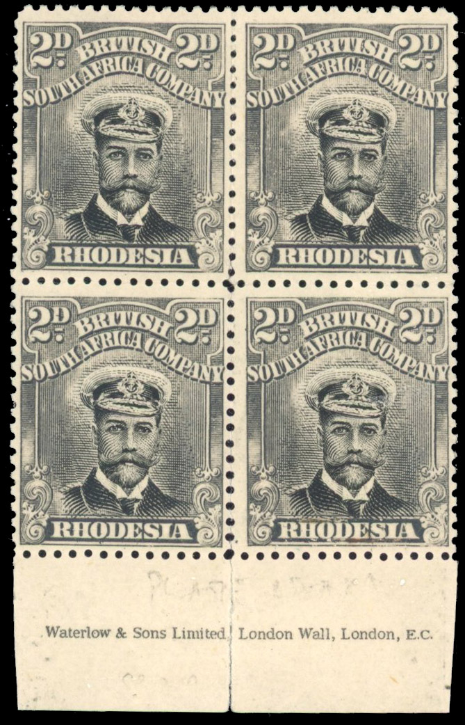 Rhodesia 2d SG 220 imprint block mint
