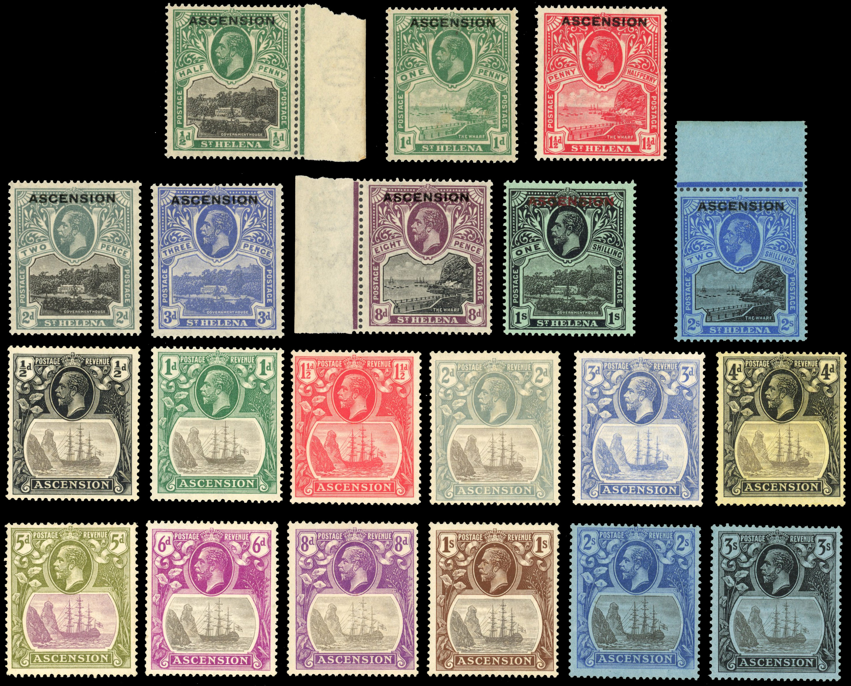 Ascension SG 1-7, 9-20 mint