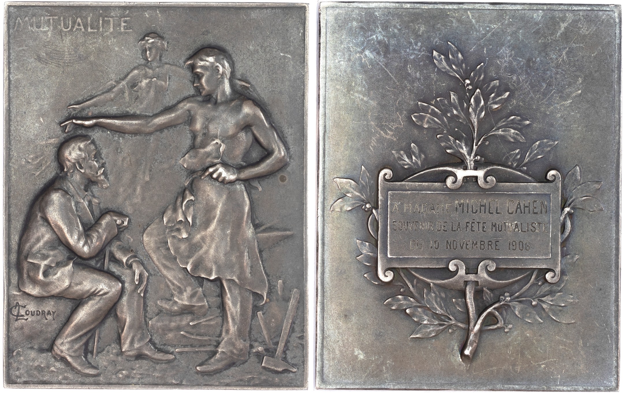 France and Belgium, Lot of Early 20th Century Plaques and Medals, (4)