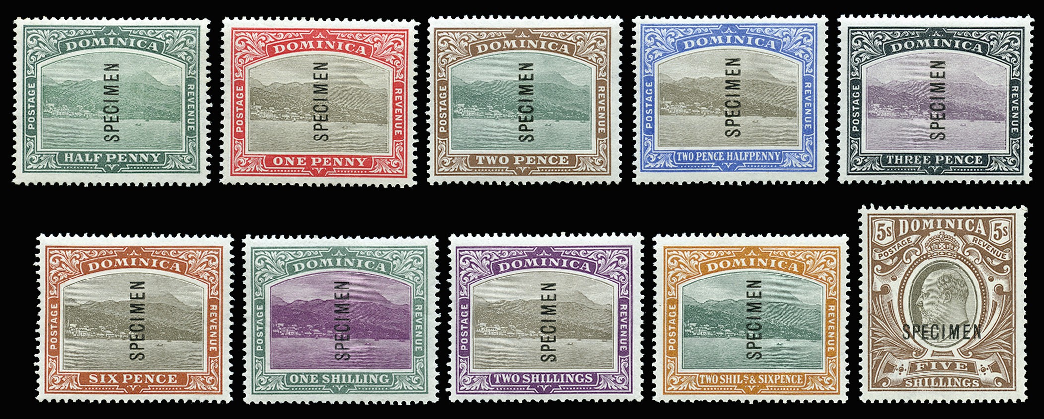 1903-07 set of 10 to 5s, wmk CC,...