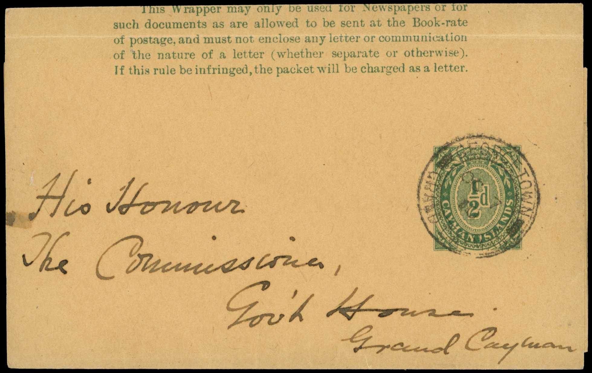 1910 ½d Newspaper Wrapper (HG E1) used...