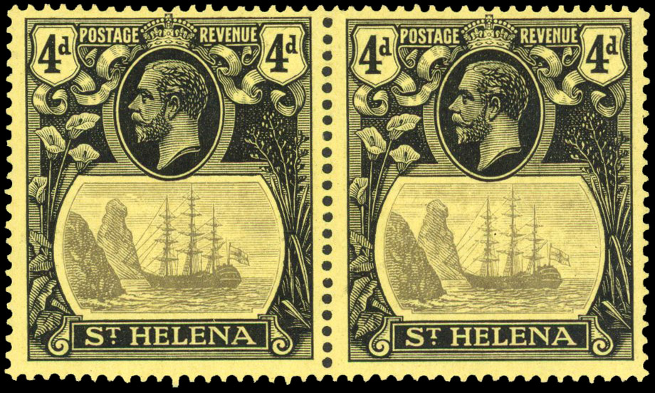 St Helena SG 92d pair mint
