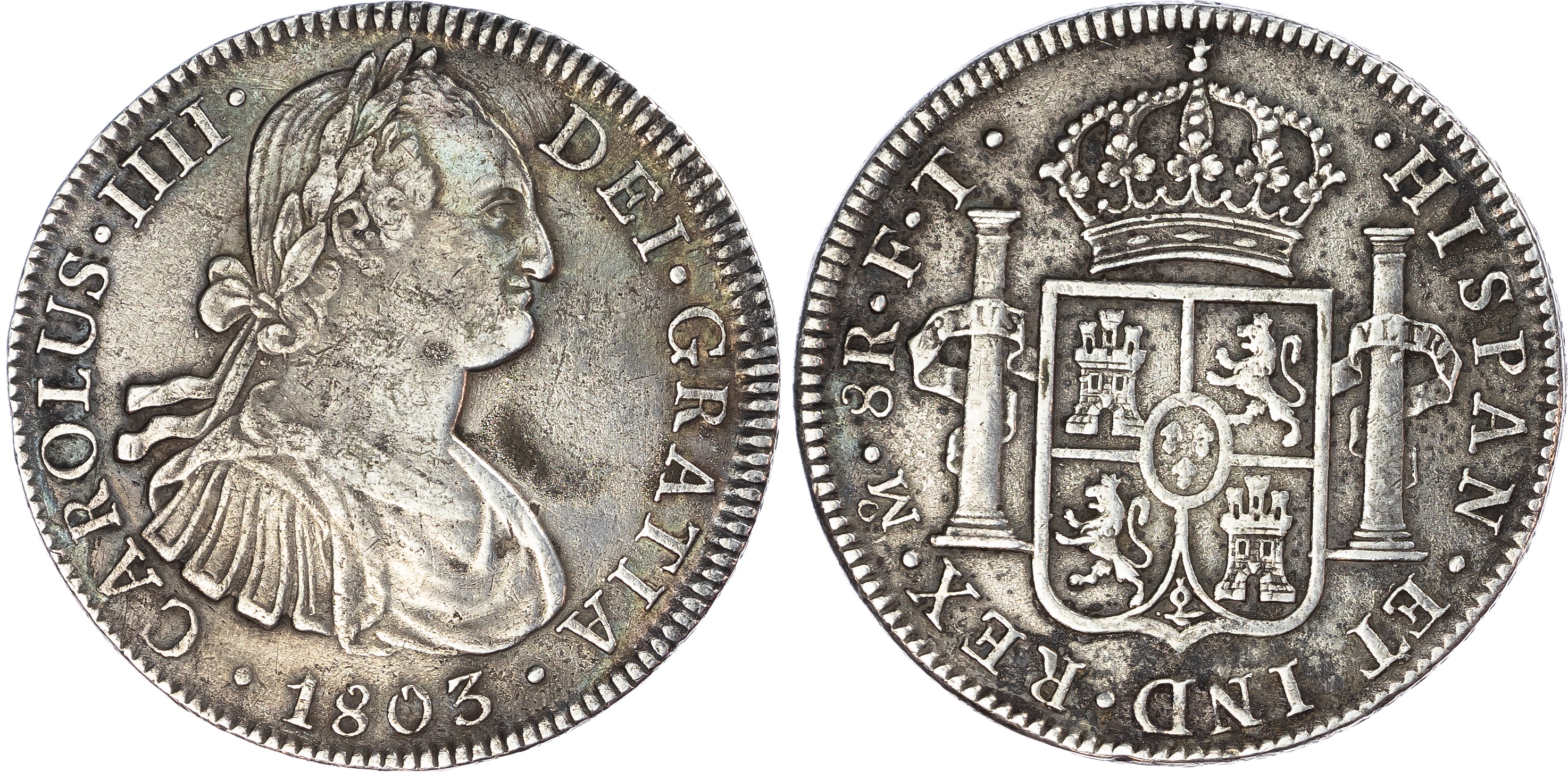 Mexico. Carolus IIII AR 8 Reales. 1803 FT.