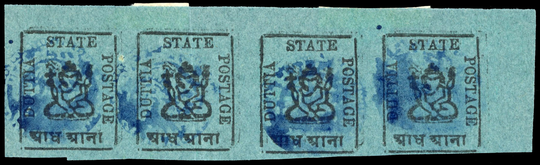 I.F.S. Duttia SG 8b in horizontal strip of four unused