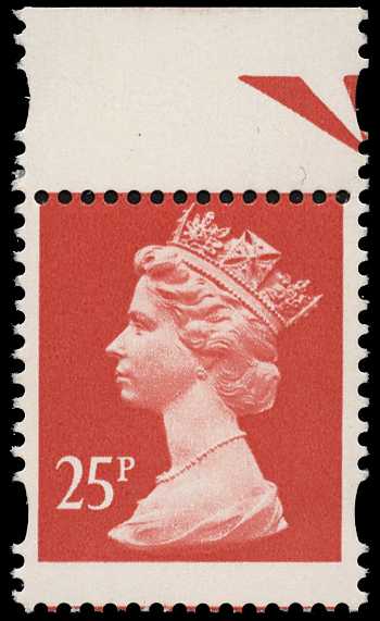 1993 25p rose-red (phosphorised paper) approx...