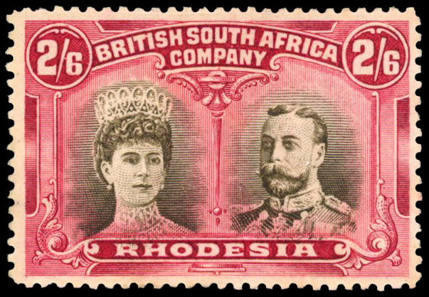 SG 156 2s6d sepia and deep crimson, #25 lines by King's cheek mint