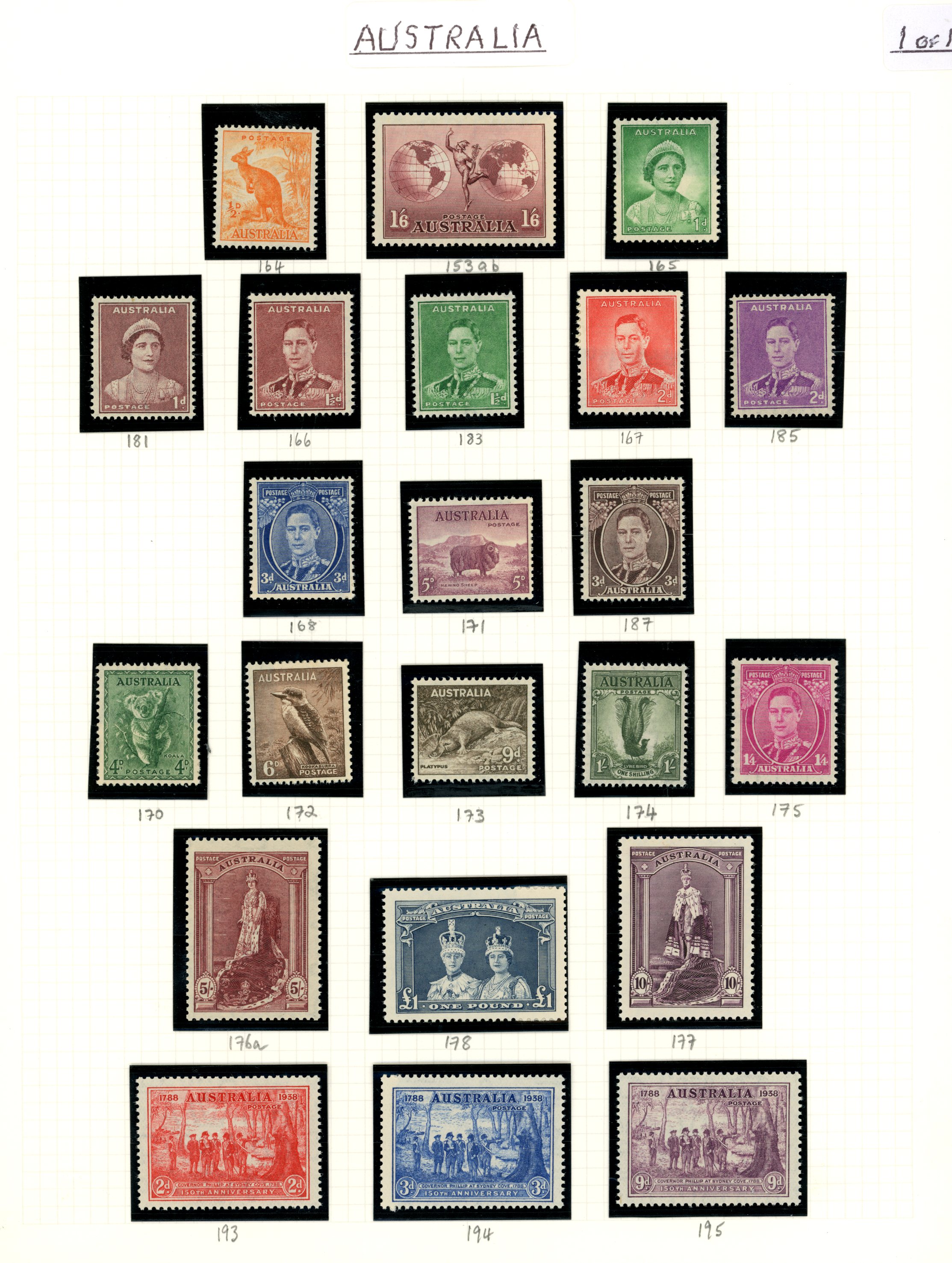 1937-56 mint collection (138 stamps) on...