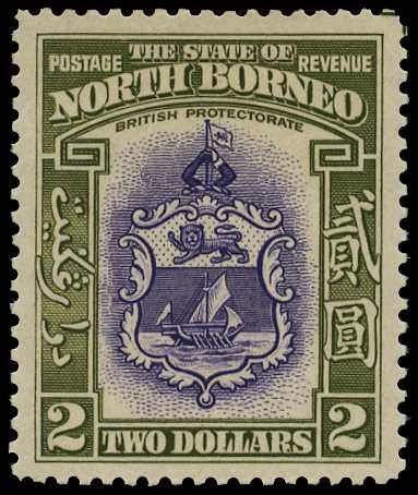 1939 $2 violet and olive-green, large part...