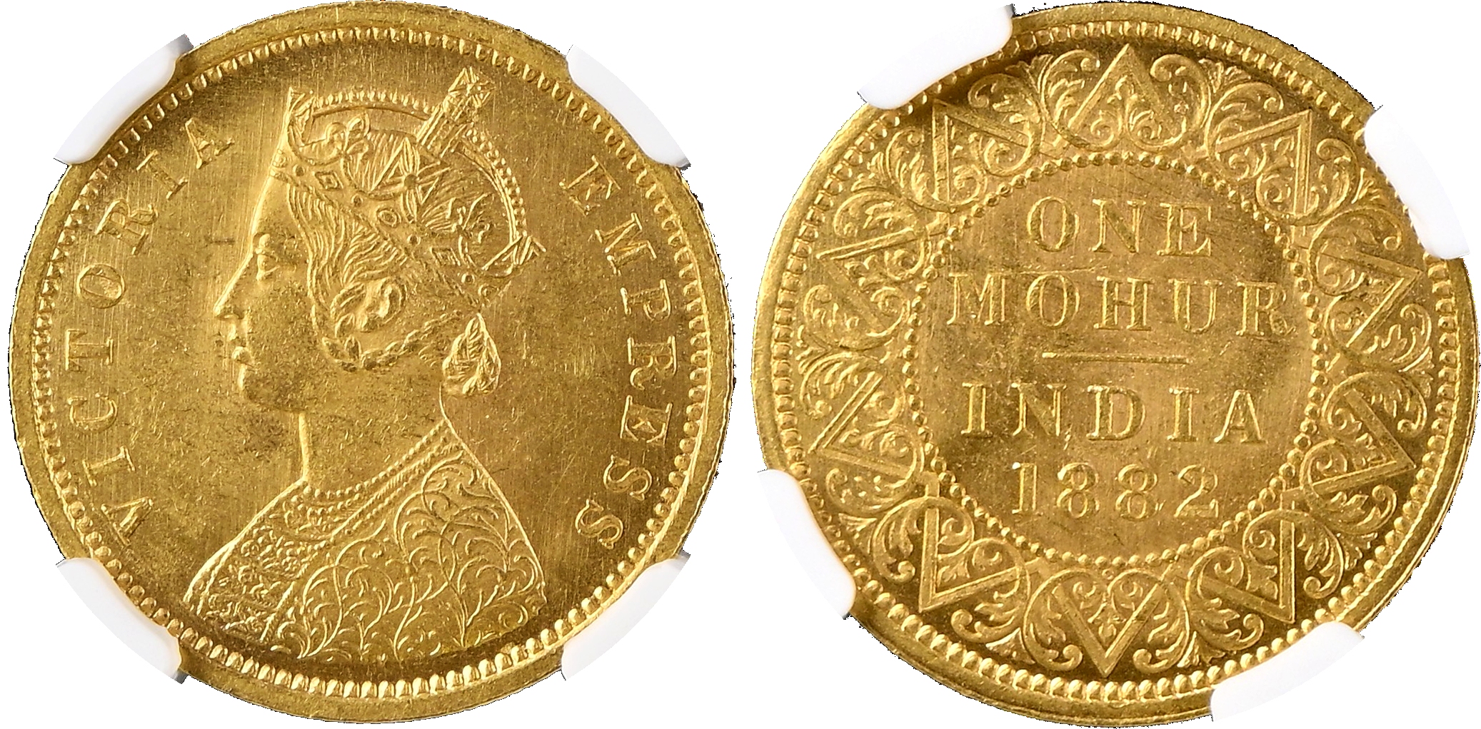 India, EIC, Victoria (1837-1901), gold Mohur, 1882 - MS 62