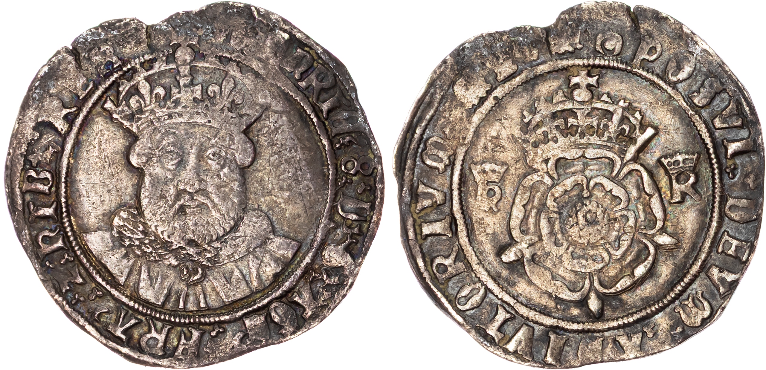 Henry VIII (1509-1547) Testoon with a nominal value of twelve pence, issued at Tower mint, third coinage (1544‑47).