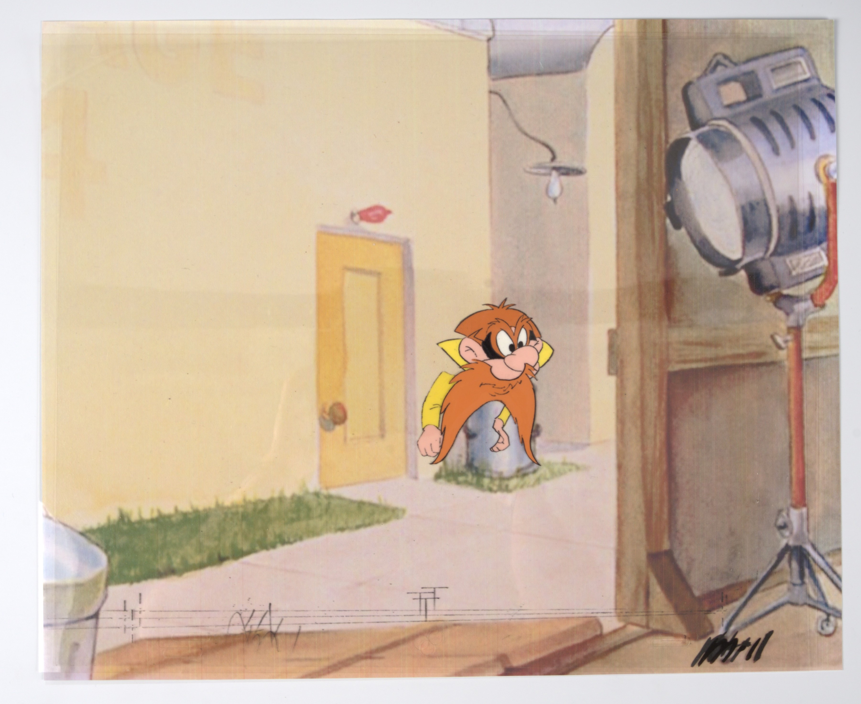 Two 1960s Original Looney Tones Animation Cels of Daffy Duck and Yosemite Sam (Warner Bros, 1962-66)