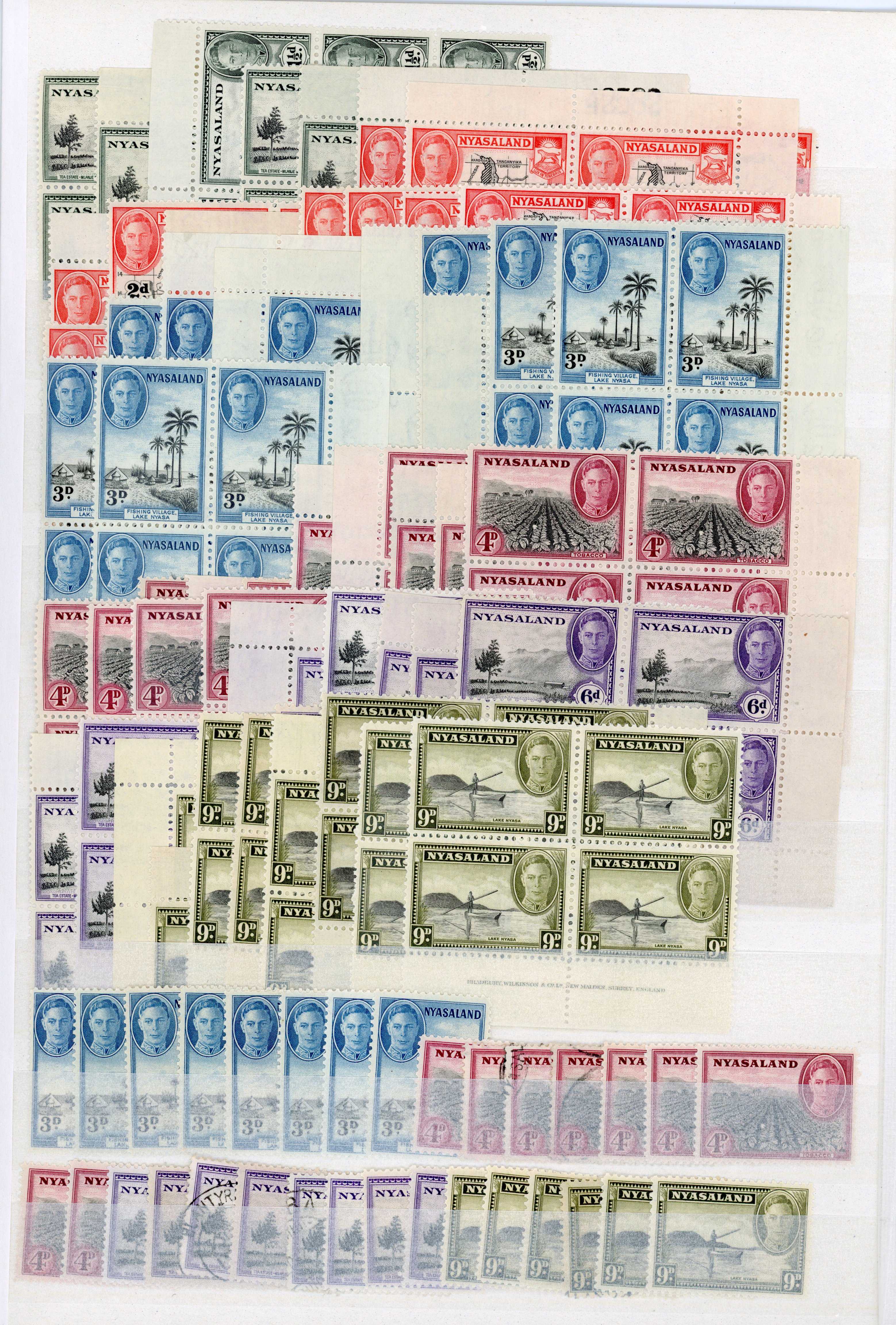 Nyasaland SG 144-157 collection mint