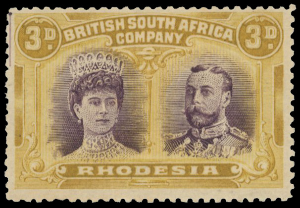 3d violet and ochre SG 137, position 43 printer's mark mint