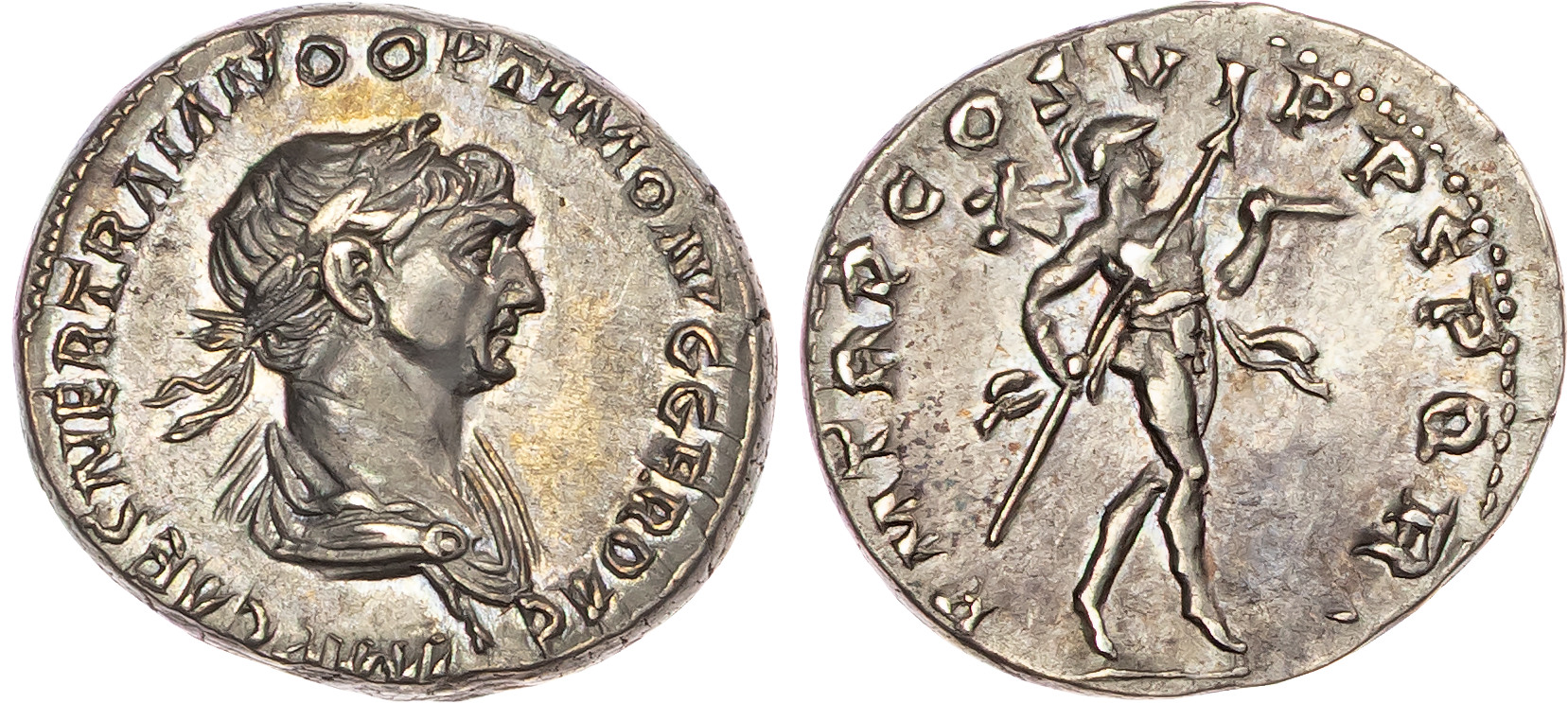 Trajan (AD 98-117) AR Denarius, Rome, AD 113-114, 3.71g.