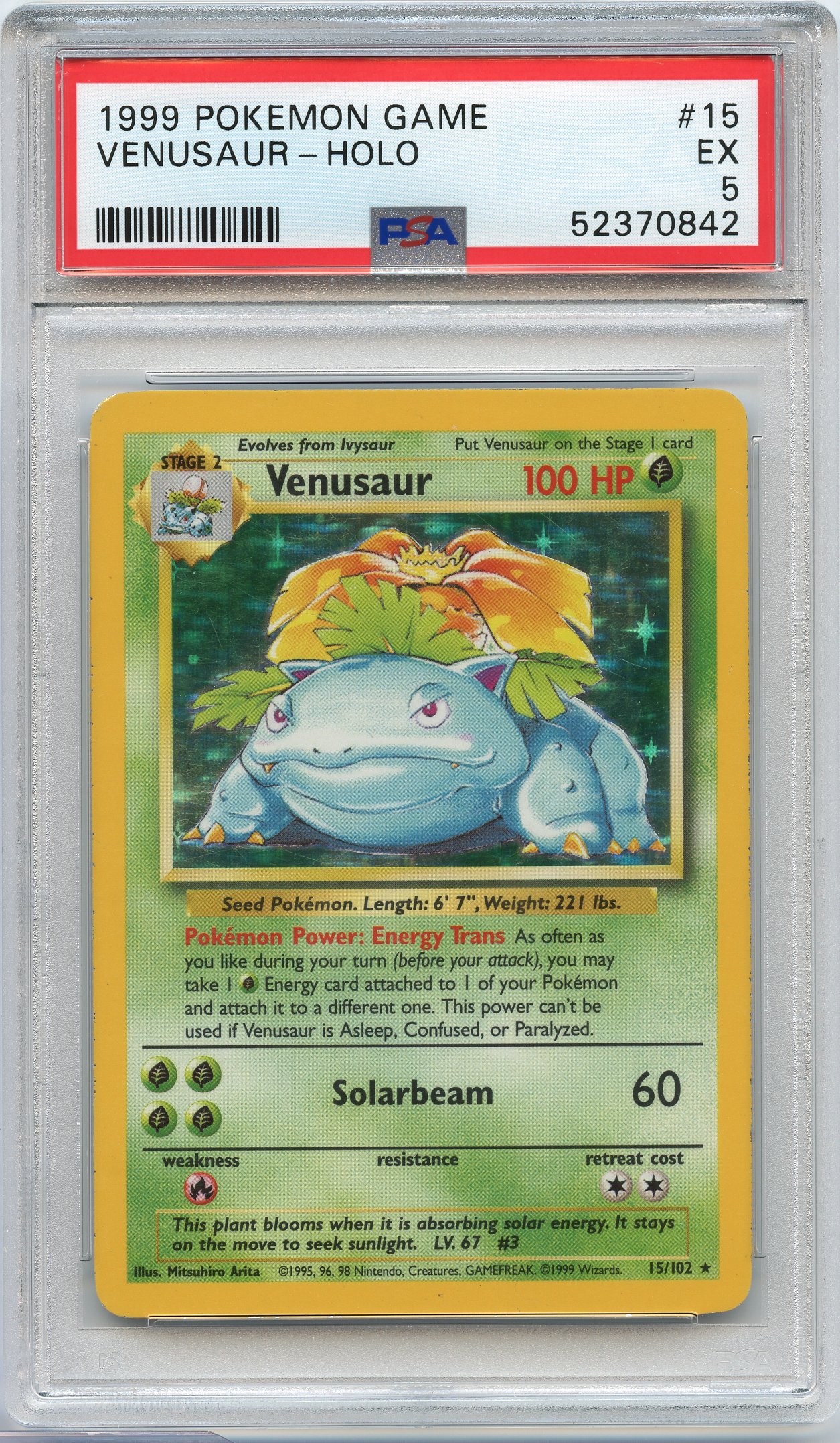 PSA 5 Venusaur #15 Holo Base Set
