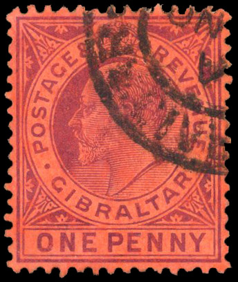 1904-08 MCA 1d dull purple/red, variety ‘WATERMARK INVERTED’, fine used
