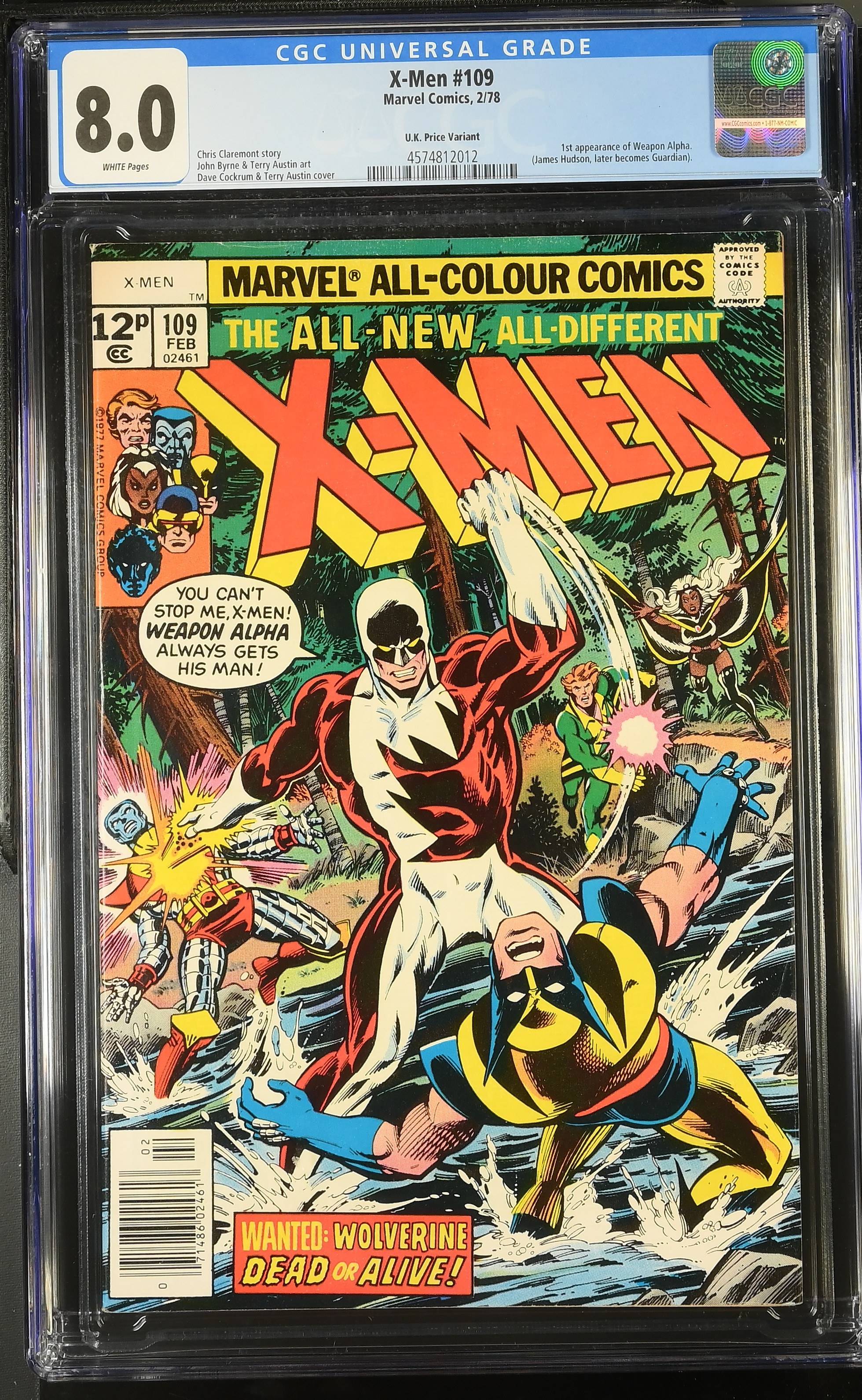X-Men #109 (Marvel Comics 1978) CGC 8.0 Weapon Alpha