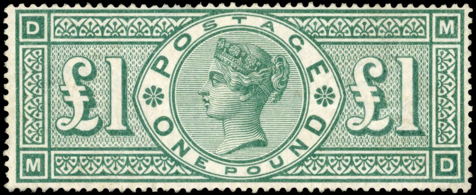 GB: 1891 £1 green (MD), mint with sweated gum and vertical bend
